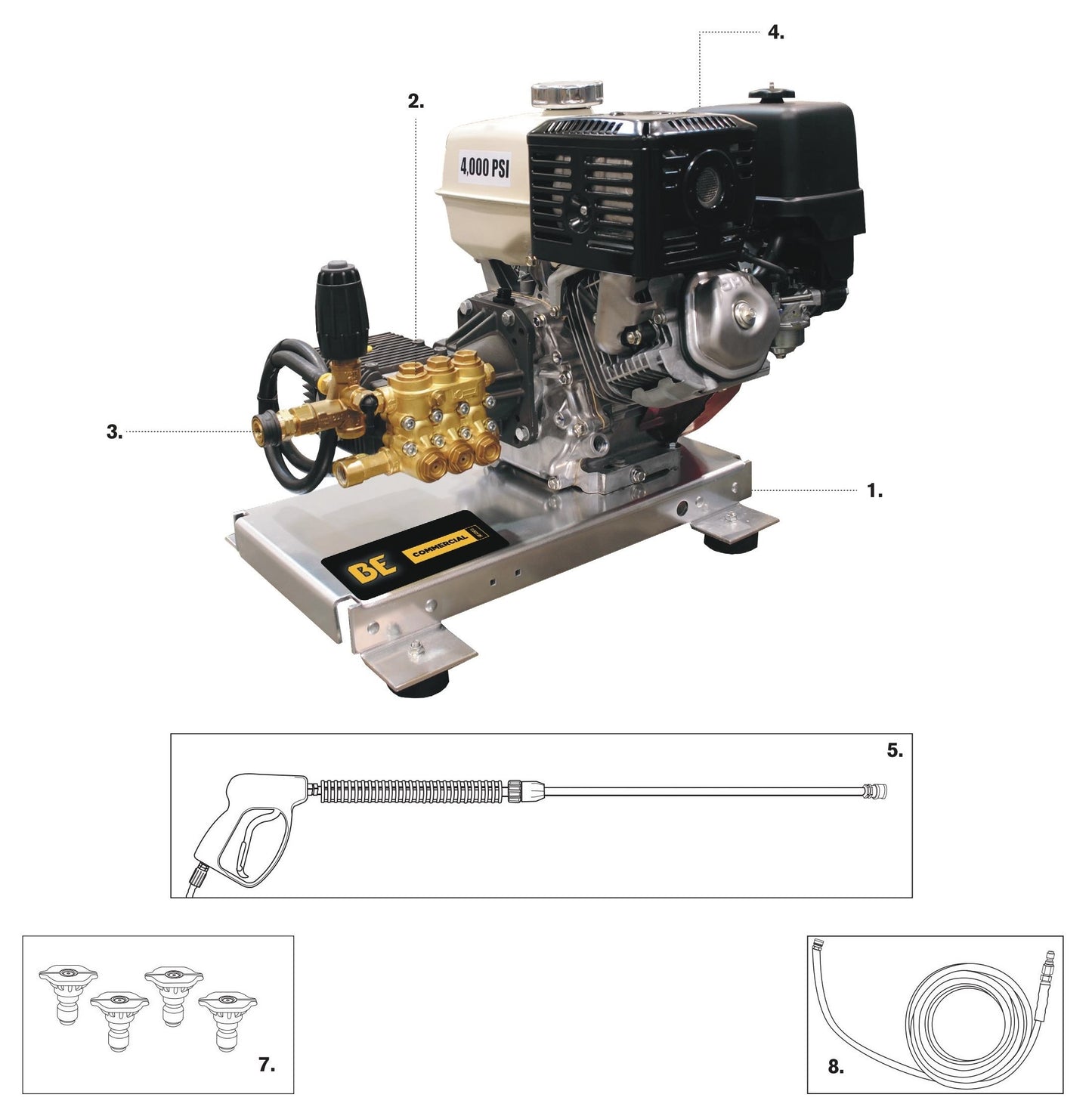BE B4013HTACS Pressure Washer Assembly-1 Parts by BE Power Equipment