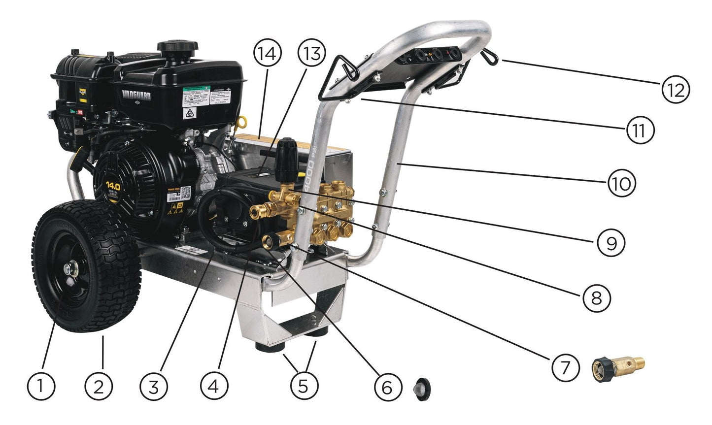 BE B4014VABG Pressure Washer Unit Components Assembly Parts by BE Power Equipment