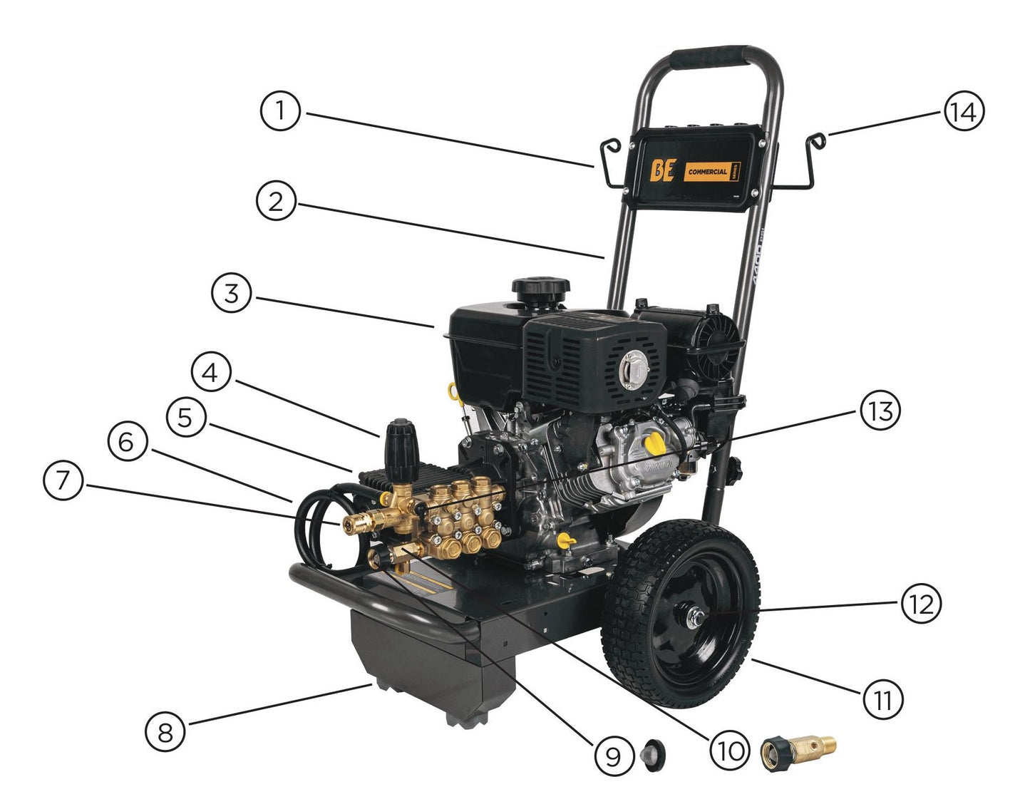 BE B4414VGS Pressure Washer Unit Components Parts by BE Power Equipment