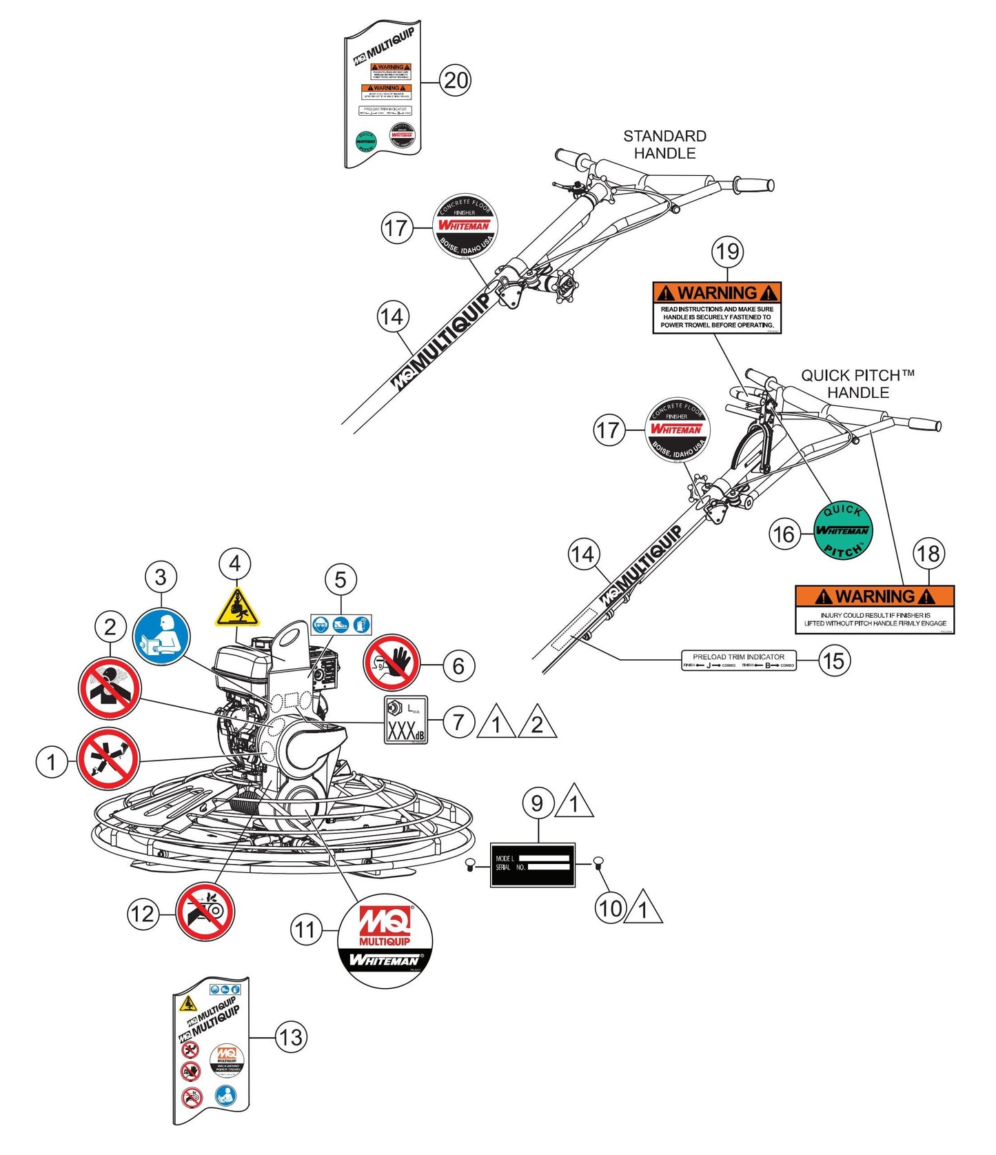 B46 Series Nameplate and Decals Assembly Parts