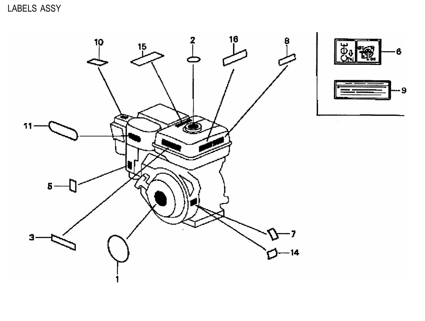 BA-Series Labels Parts by Multiquip Whiteman