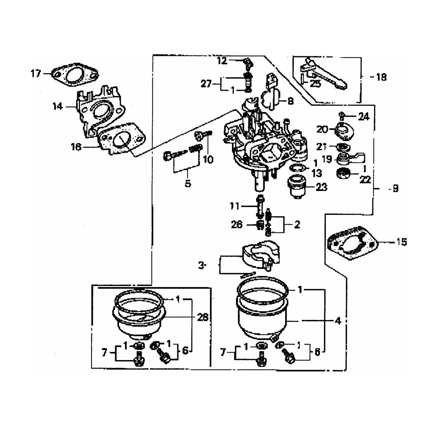 BA-Series Carburetor Assembly Parts Multiquip Whiteman