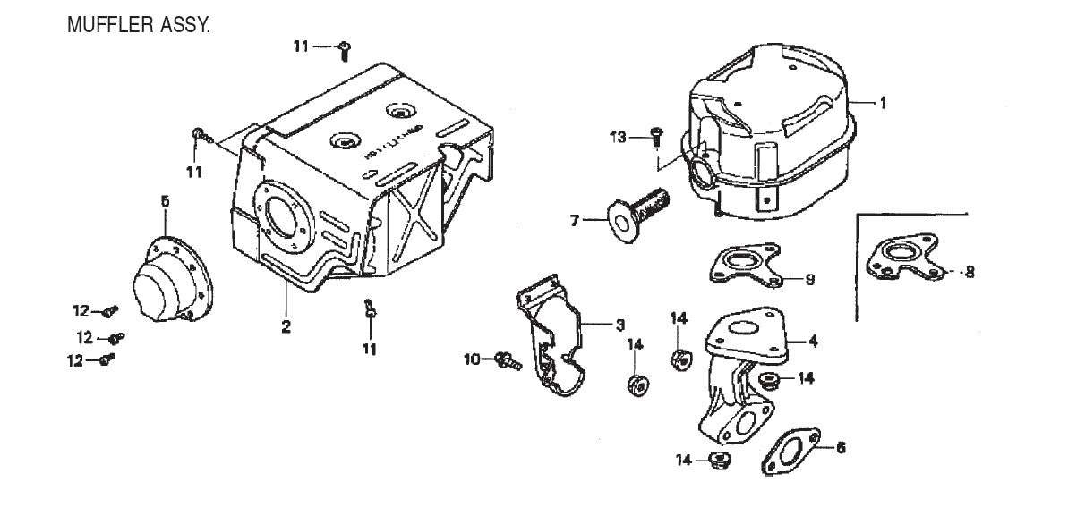 BA- Series Muffer Assembly. Parts by Multiquip Whiteman