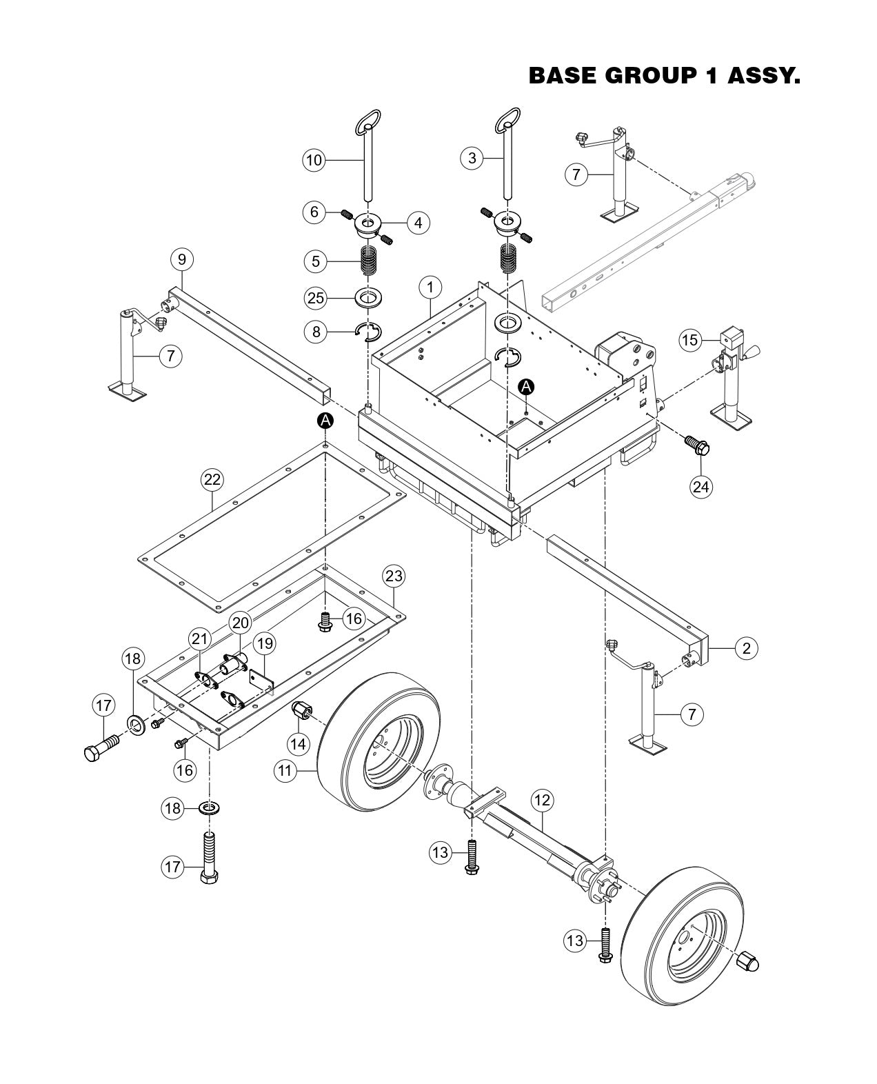 GBX GloBug Lighting System Base Group 1 Assembly Parts by Multiquip