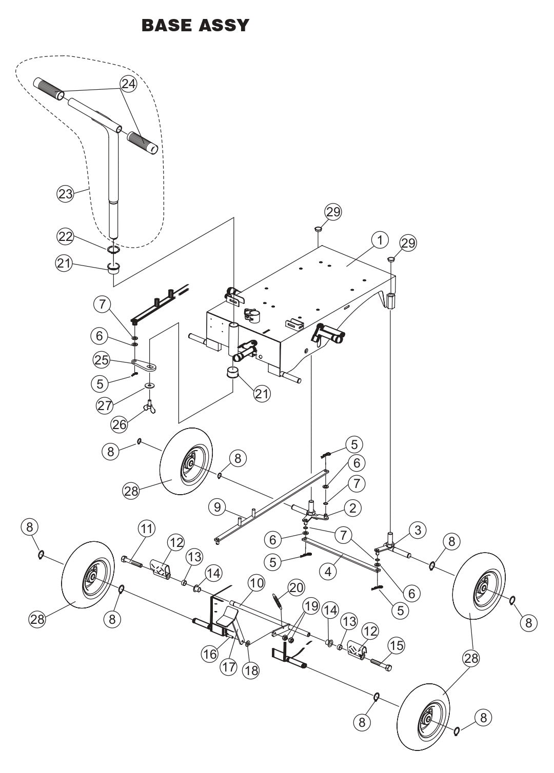 GBC/GBCE GloBug Lighting System Base Assembly Parts by Multiquip