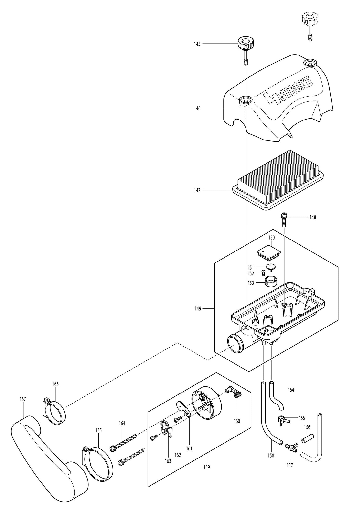BBX7600CA Cleaner Base, Air Filter Assembly Parts