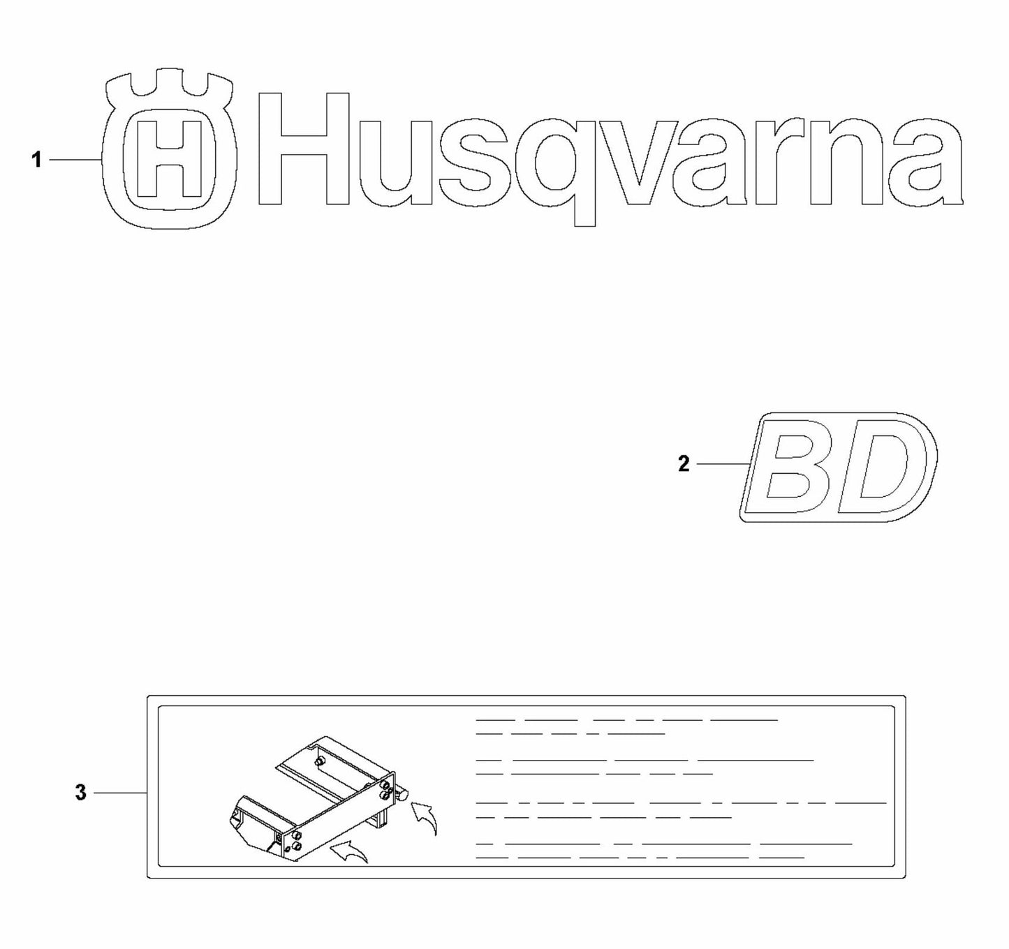 BD 42 Decals Assembly Parts for Concrete Screed Parts by Husqvarna