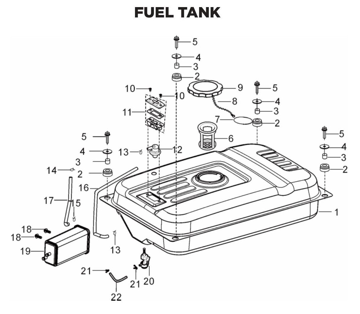 BE BE-6500ER Generator Fuel Tank Assembly Parts by BE Power Equipment