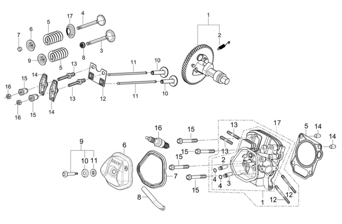 BE6500ER Generator Cylinder Head and Camshaft Assembly Parts by BE Power Equipment