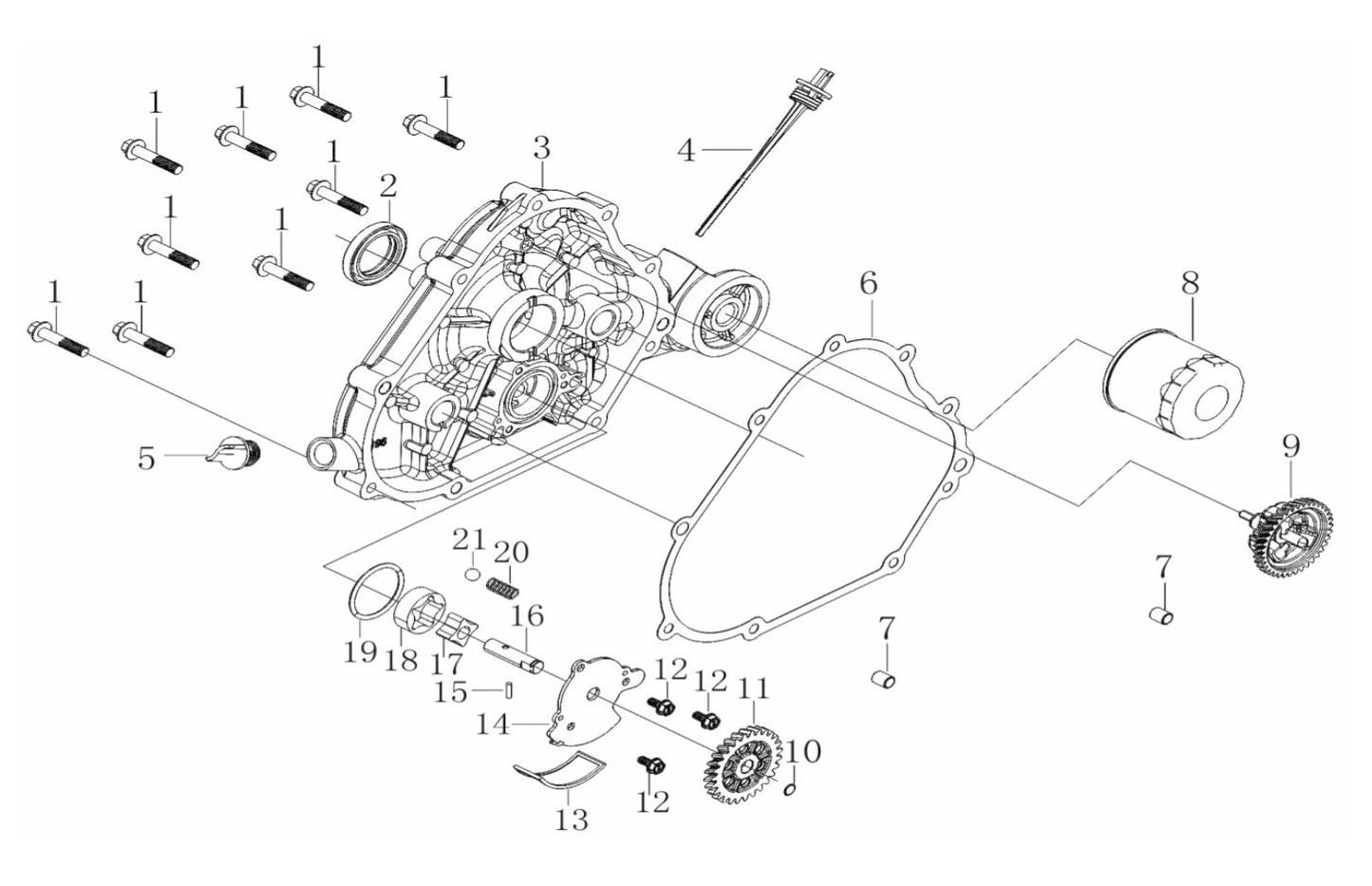 BE12000ER Generator Crankcase Cover Assembly Parts by BE Power Equipment