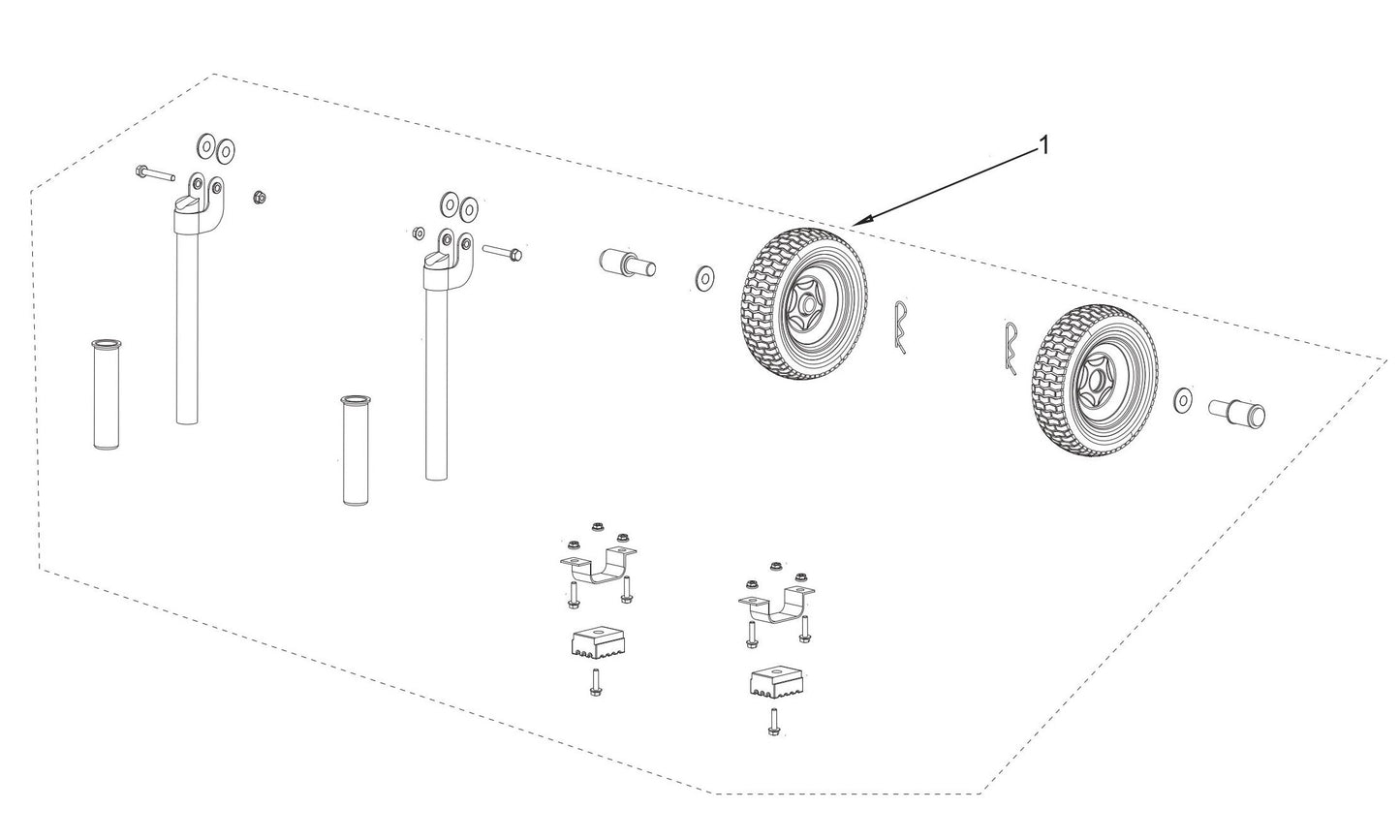BE12500T Generator Wheel and Handle Set Assembly Parts by BE Power Equipment