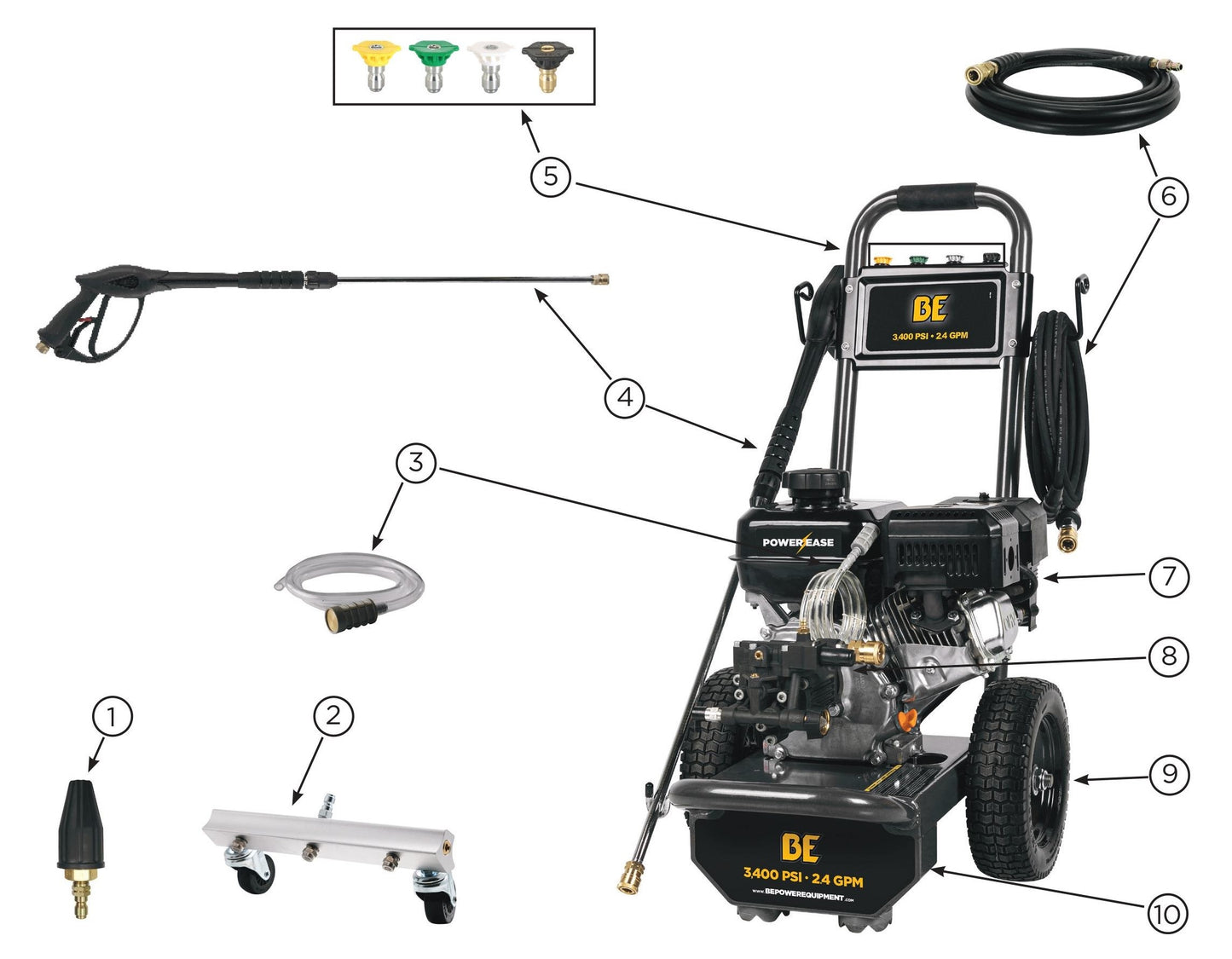 BE B347RX Pressure Washer Assembly Parts by BE Power Equipment