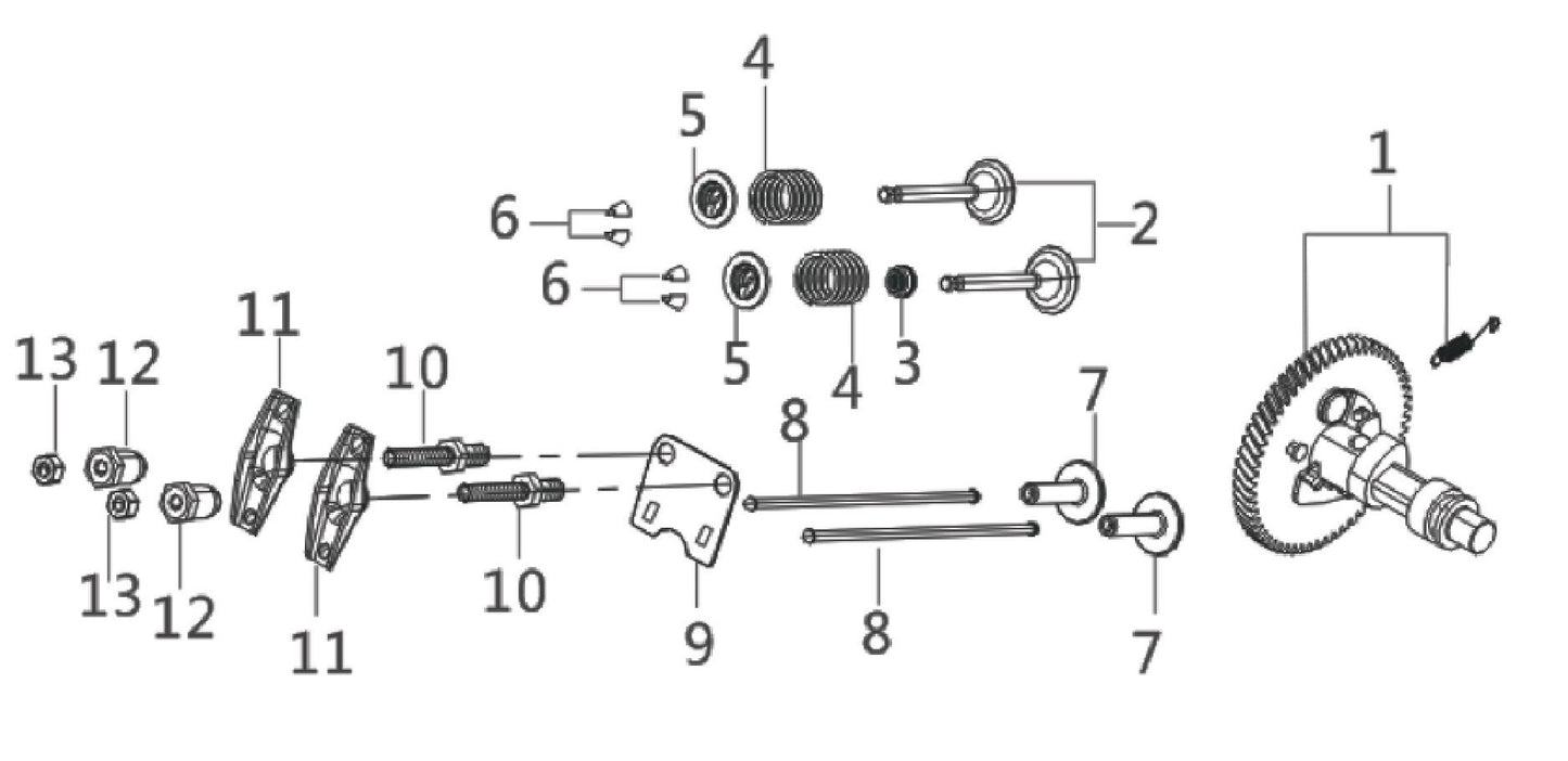 BE3500IP Inverter Generator Camshaft Rod and Ring Set Assembly Parts by BE Power Equipment
