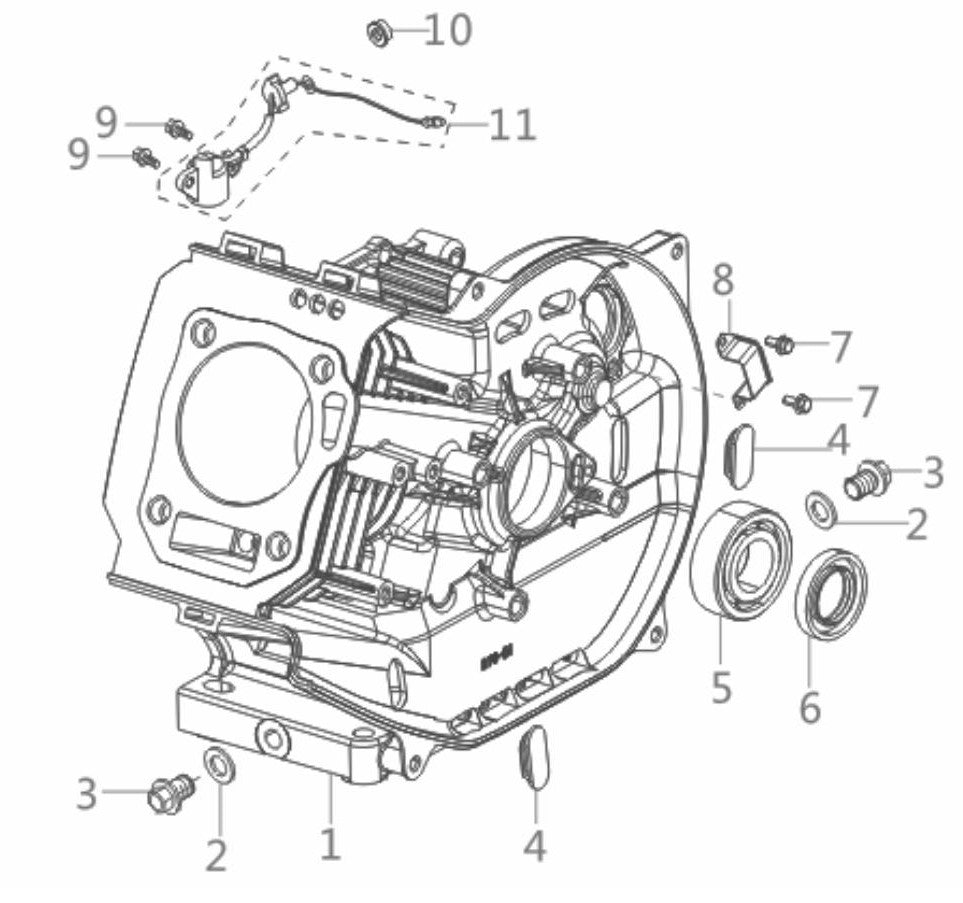 BE3600IE Inverter Generator Crankcase/Gear Assembly Parts by BE Power Equipment