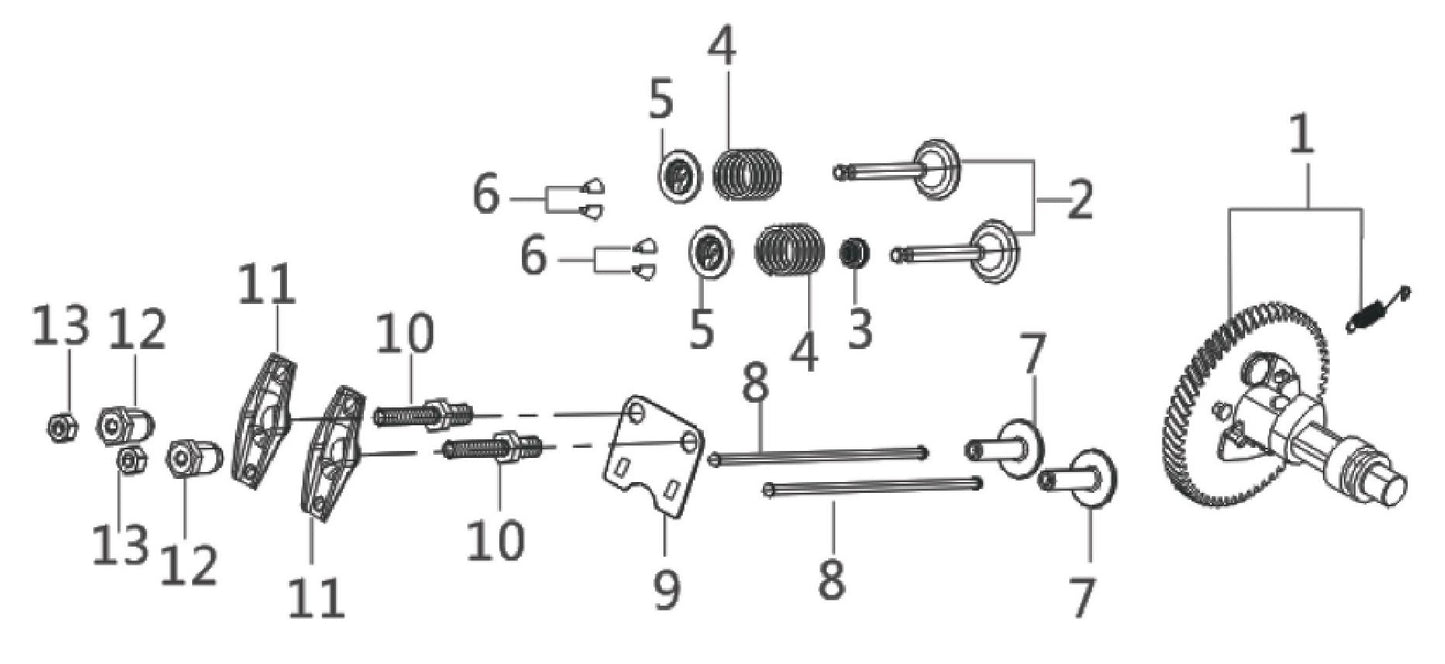 BE3600IE Inverter Generator Camshaft Rod and Ring Set Assembly Parts by BE Power Equipment