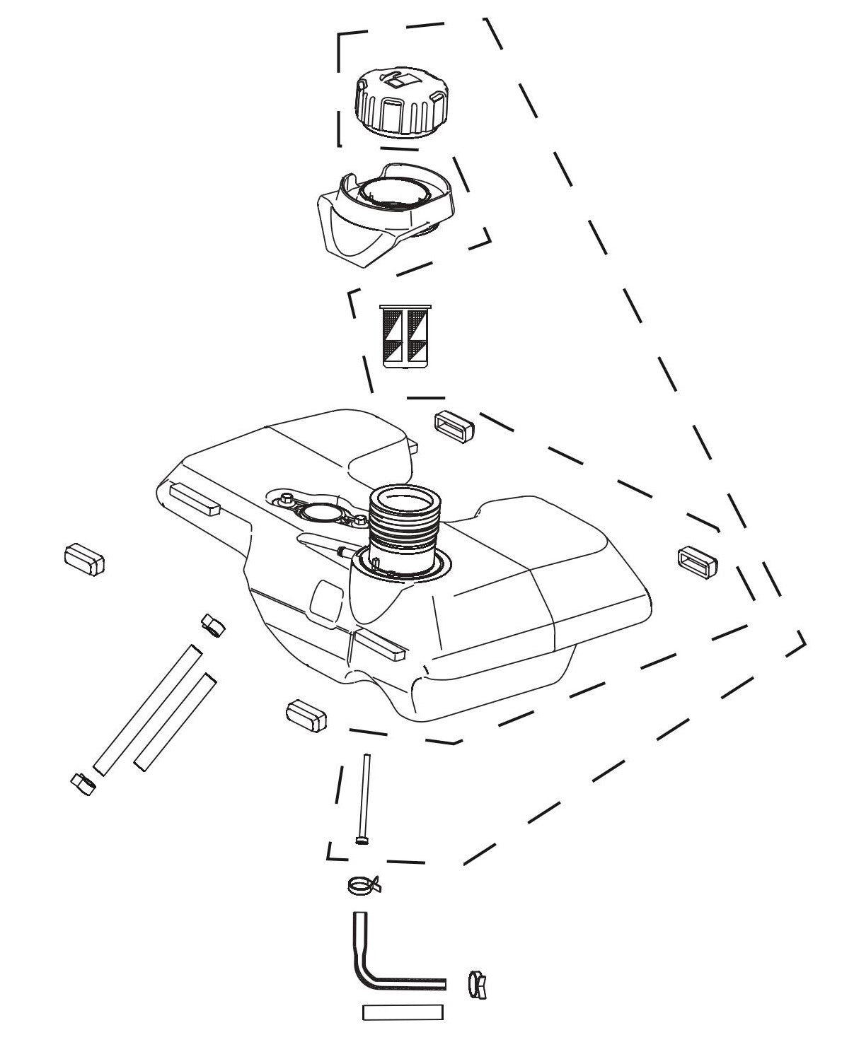 BE4000I Inverter Generator Fuel Tank Components Assembly Parts by BE Power Equipment