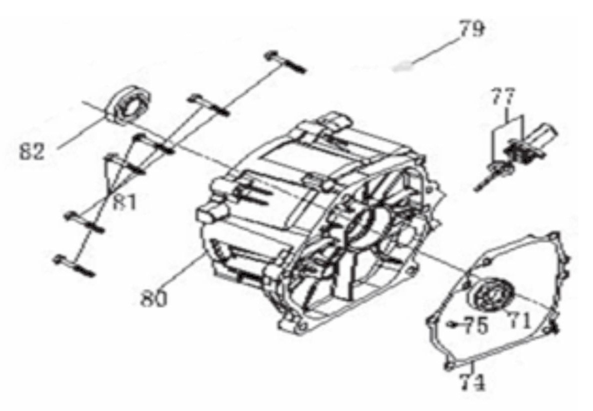 BE4200PS Generator Crankcase Assembly Parts by BE Power Equipment