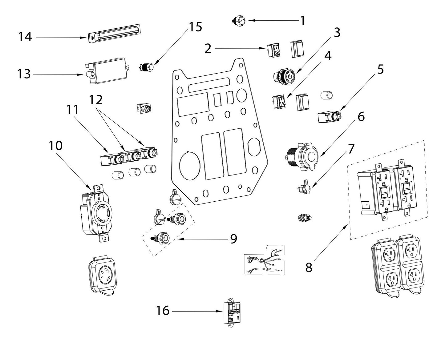 BE4700ID Inverter Generator Control Panel Assembly Parts by BE Power Equipment