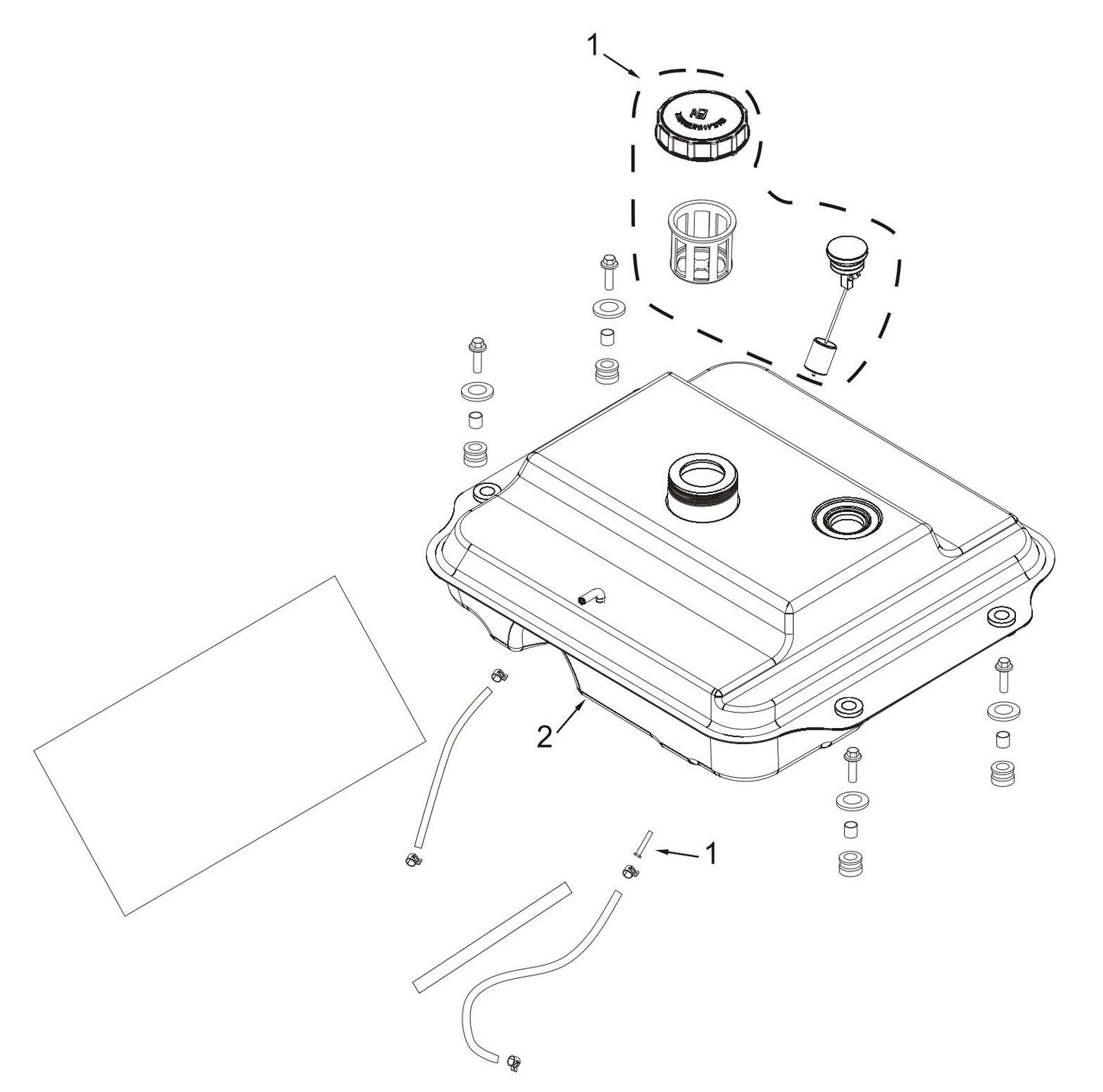 BE7500ID Inverter Generator Fuel Tank Components Assembly Parts by BE Power Equipment