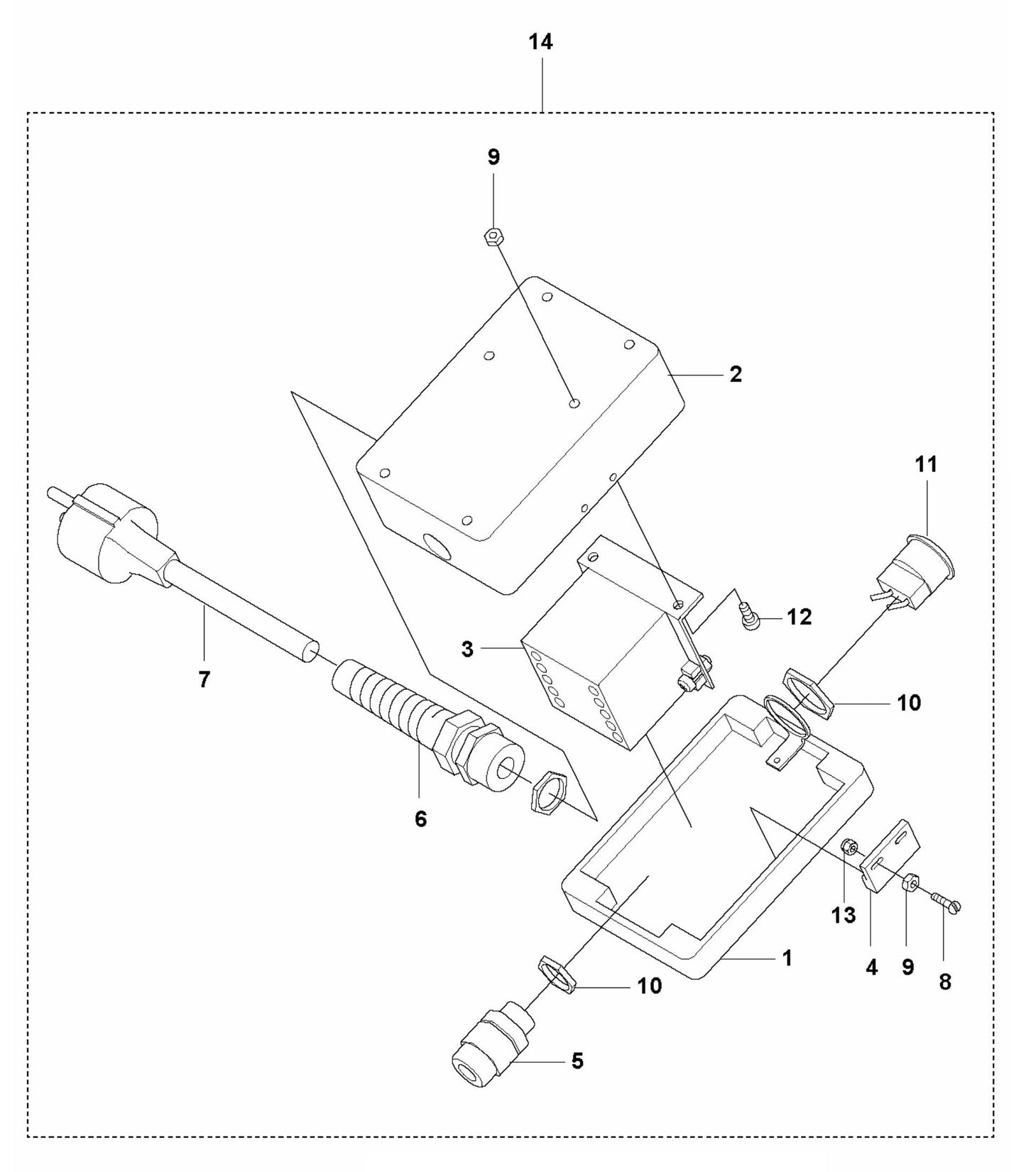 BG 245 E Electric Box Assembly Parts