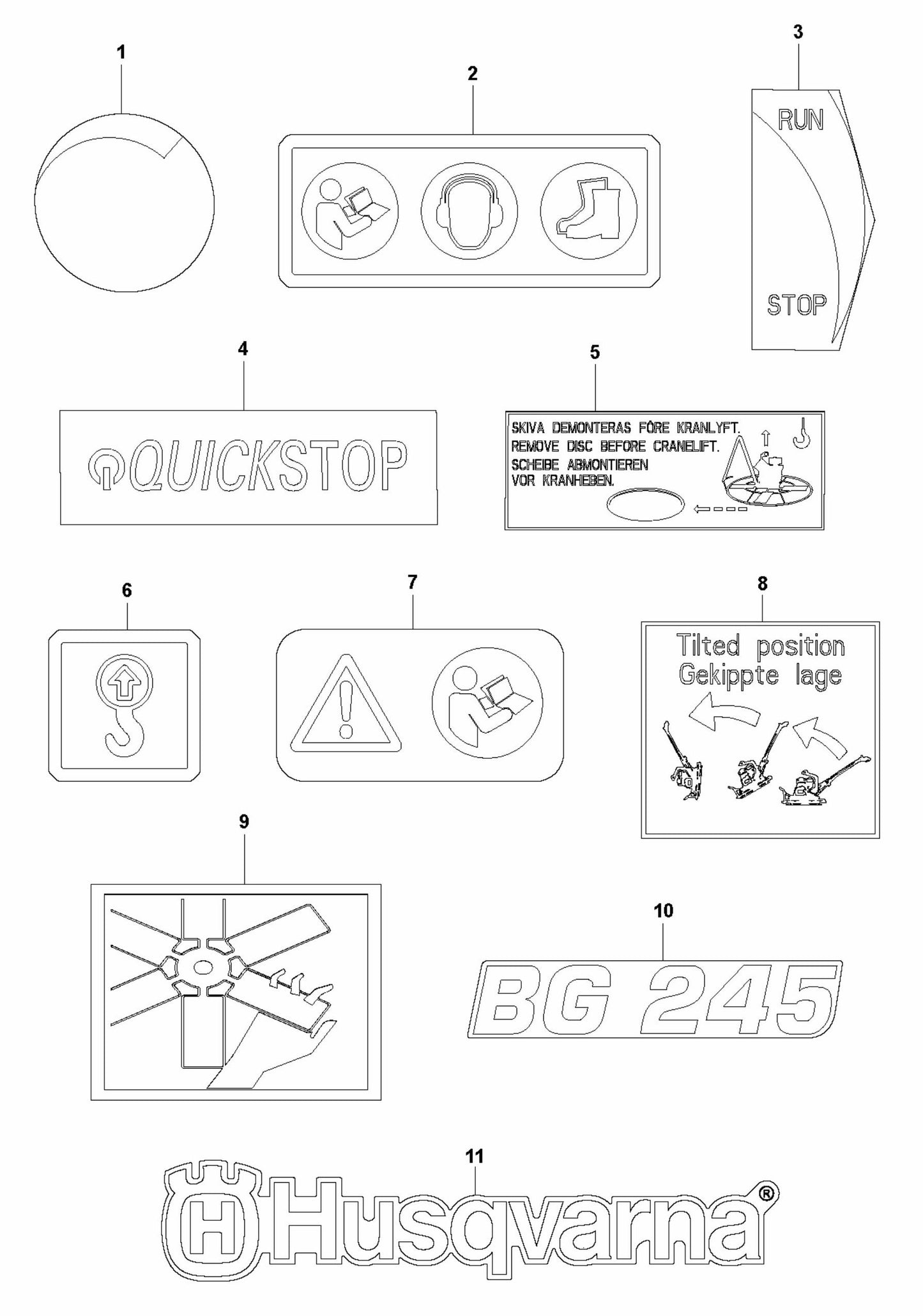 BG 245 Decals Assembly Parts