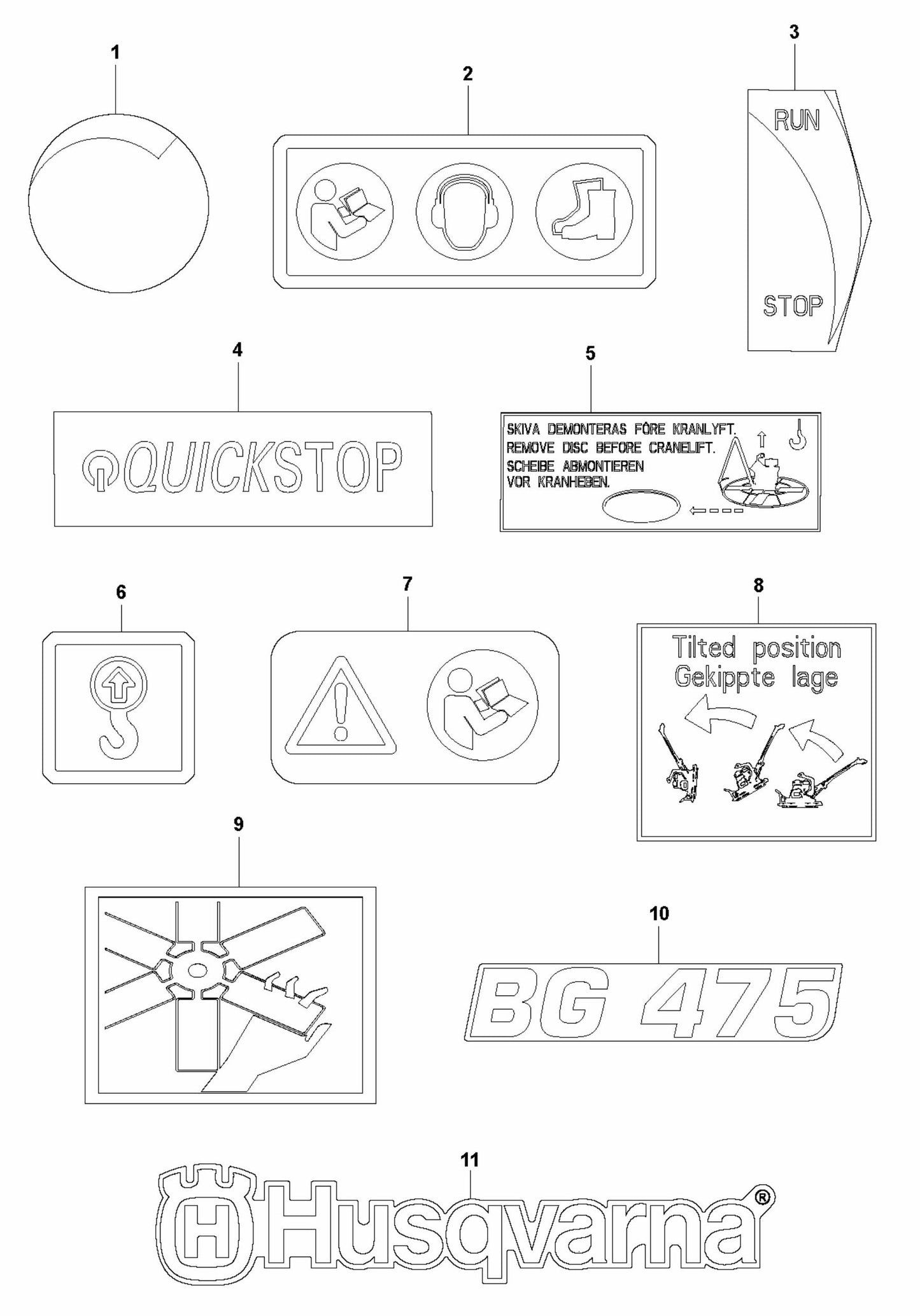 BG 475 Decals Assembly Parts