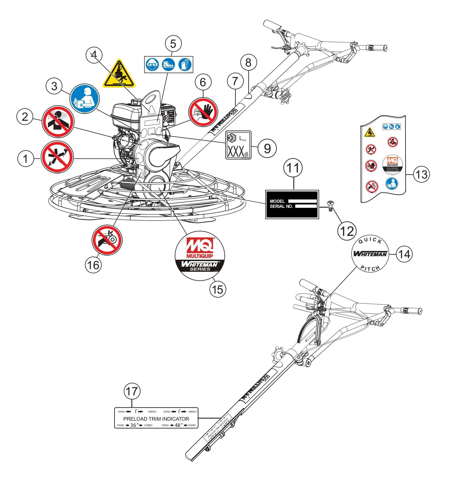 BH90C BH11C BS90C Nameplate and Decals Assembly Parts