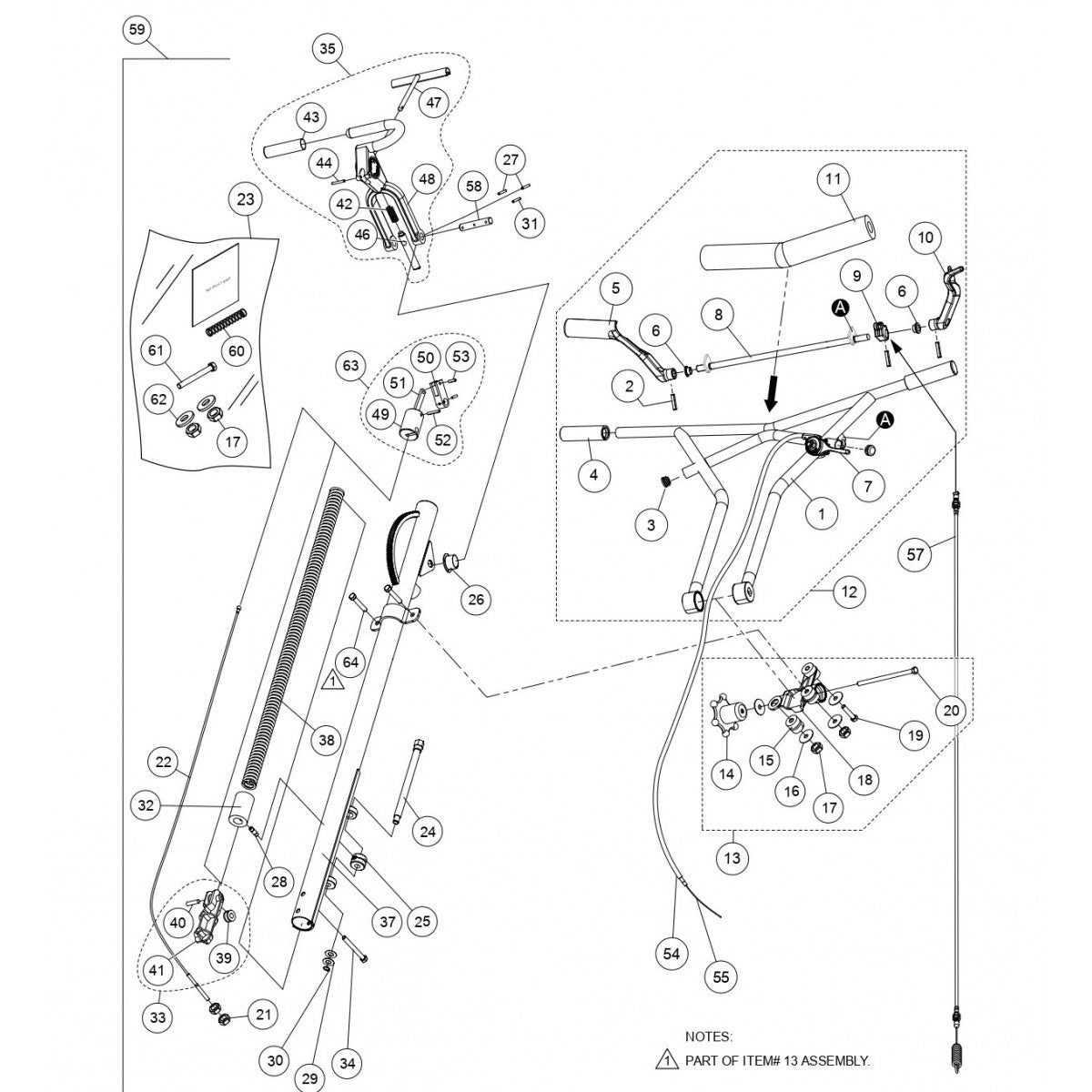 BH90C, BH11C, BS90C Quick Pitch Handle Assembly Parts