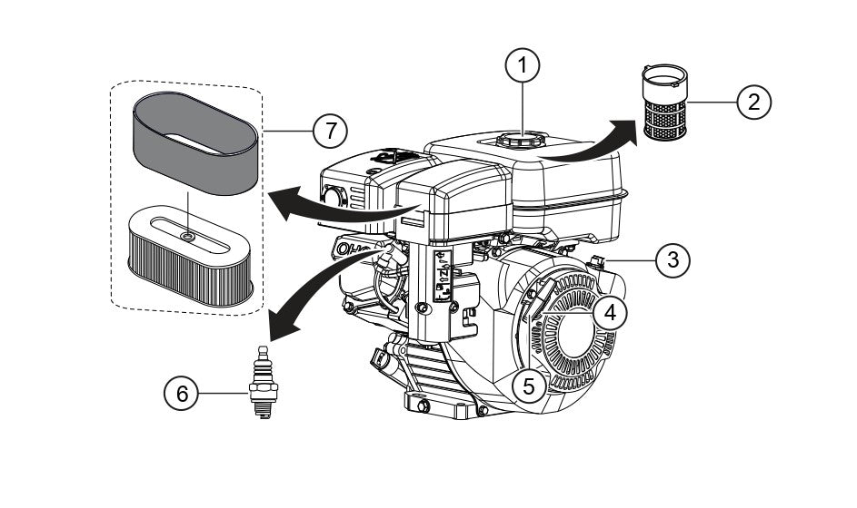 BH11C Engine Service Parts (Subaru) Assembly Parts for BH90C Trowels by Multiquip Whiteman