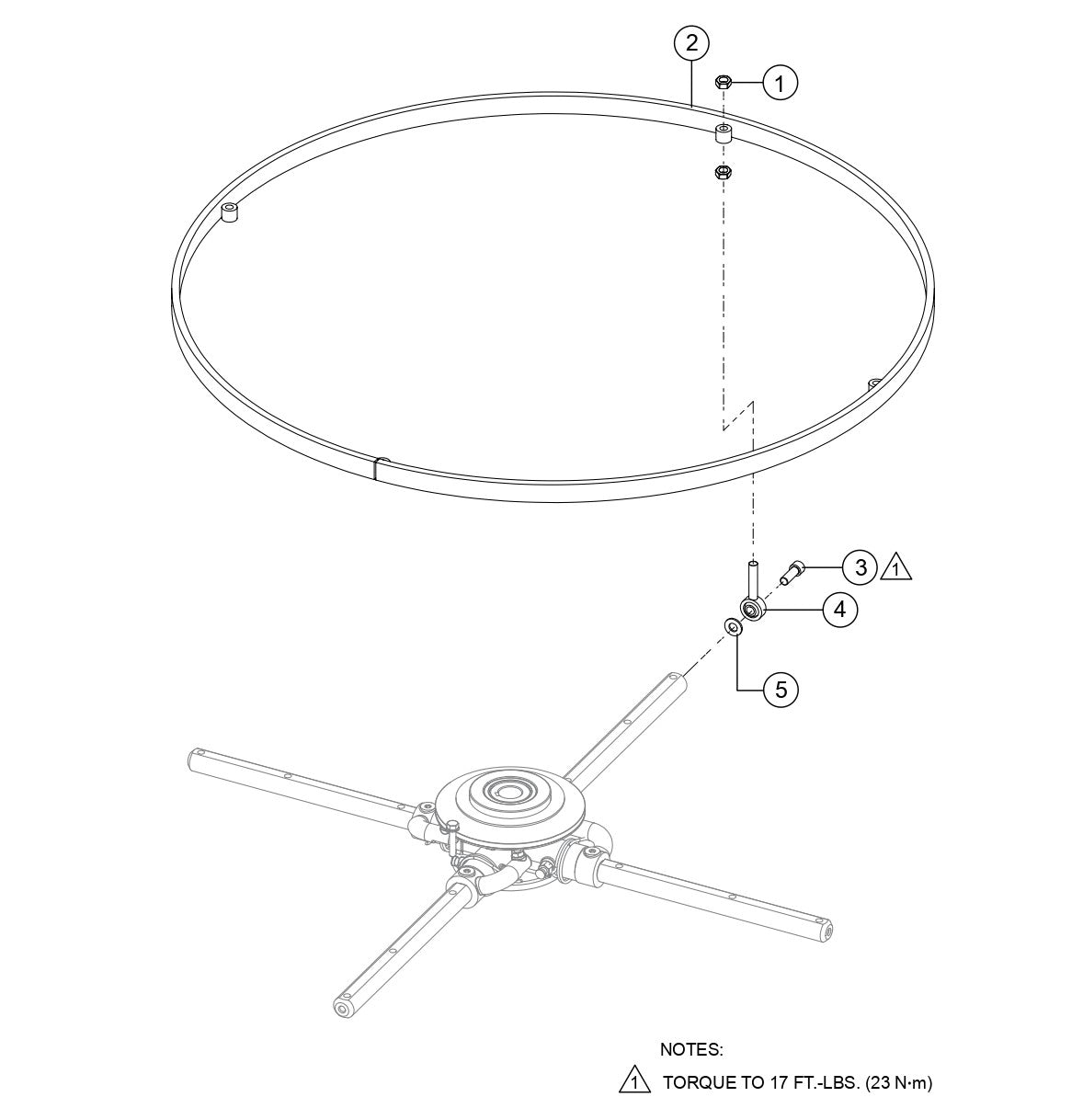 BH11C Stabilizer Ring Assembly Parts for BH90C Trowels by Multiquip Whiteman