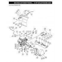 BHN Ride On Power Trowel 25 HP Kohler Engine Assembly Parts by Multiquip Whiteman