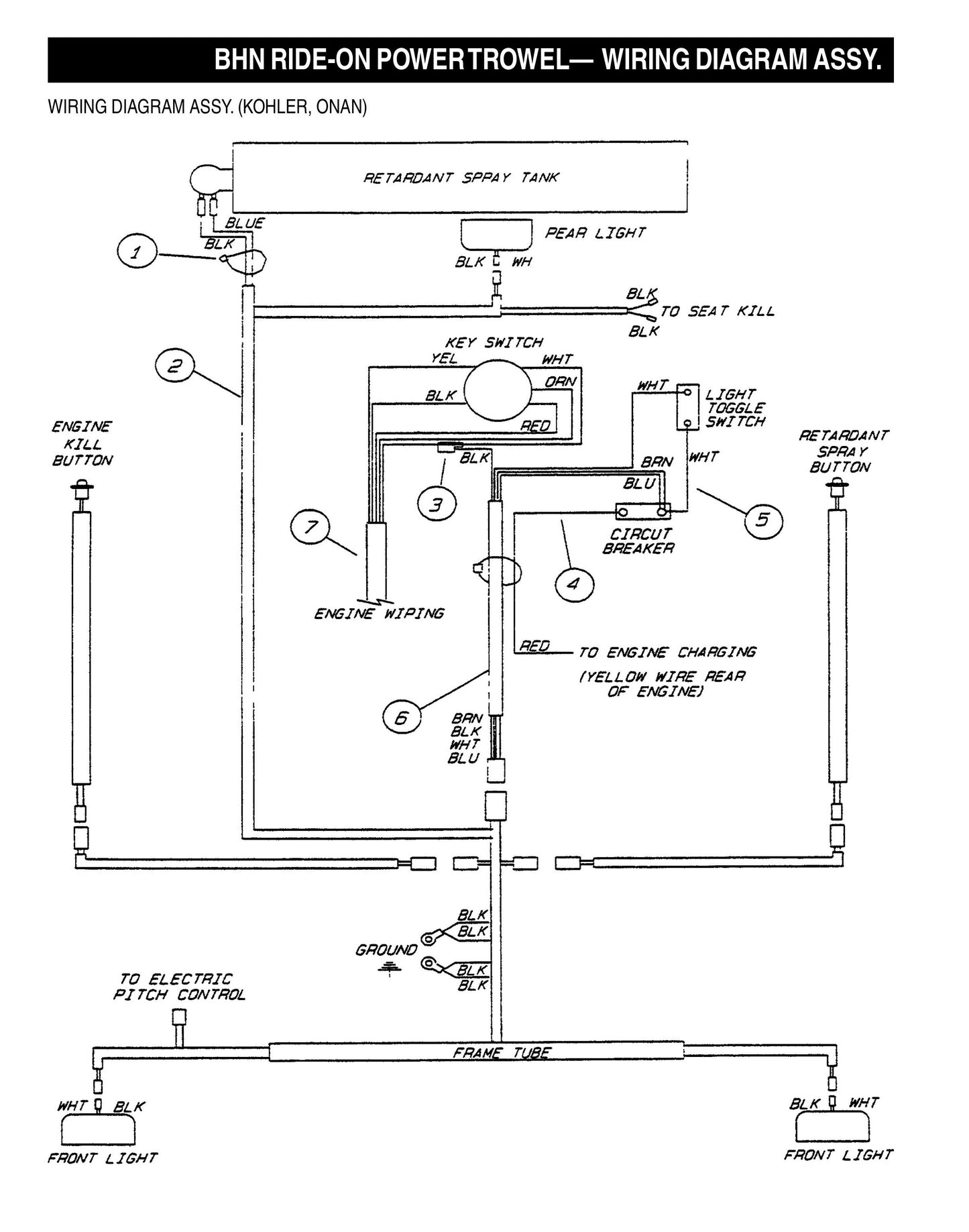 BHN Ride-on Power Trowel-Wiring Diagram Assembly