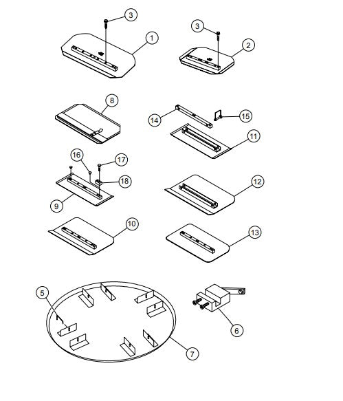 Blades and Pan Assembly Parts for PRO36-46 Trowels by Multiquip Whiteman
