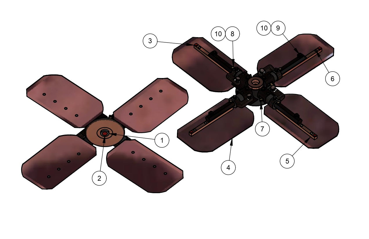 PRO436DF Blades, Trowel 436 Assembly Parts By Allen Engineering
