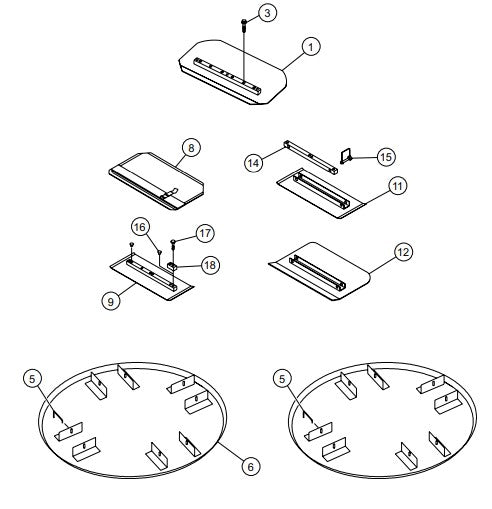 Blades Assembly Parts for J36-M30-Series Trowels by Multiquip Whiteman