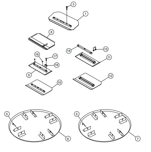 Blades Assembly Parts for J36S60 Trowels by Multiquip Whiteman