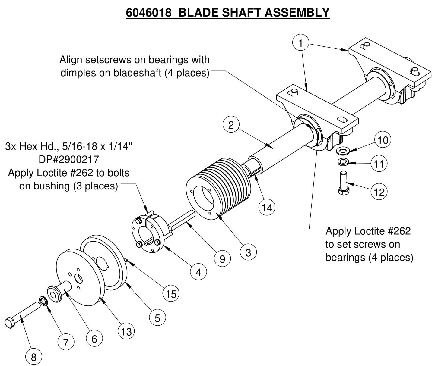 CC7874XL Blade Shaft Assembly