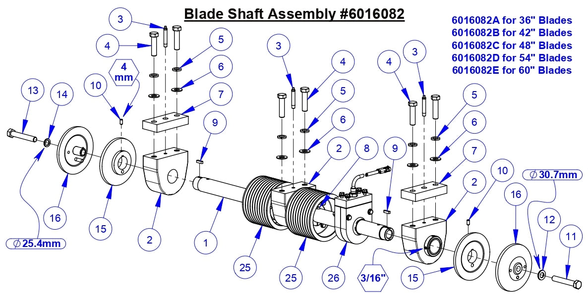 CC9074DK Blade Shaft Assembly