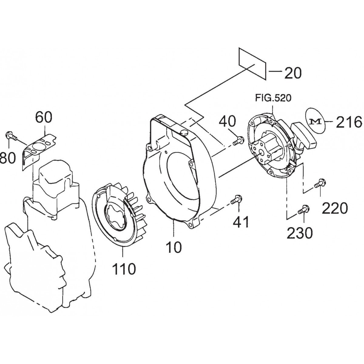MT55F Robin EH-092D Engine Blower Housing Assembly Parts