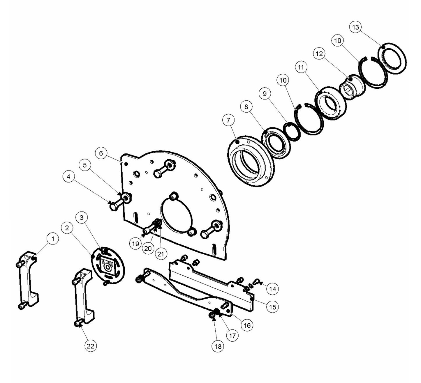BMC 335 Side Plate and Bearing Unit Assembly Parts