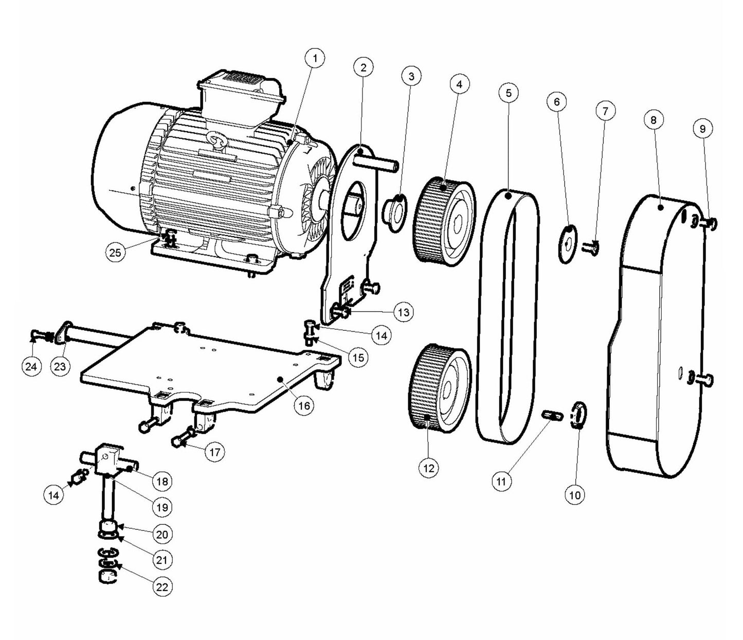 BMC 335 Drum drive-15kW Assembly Parts