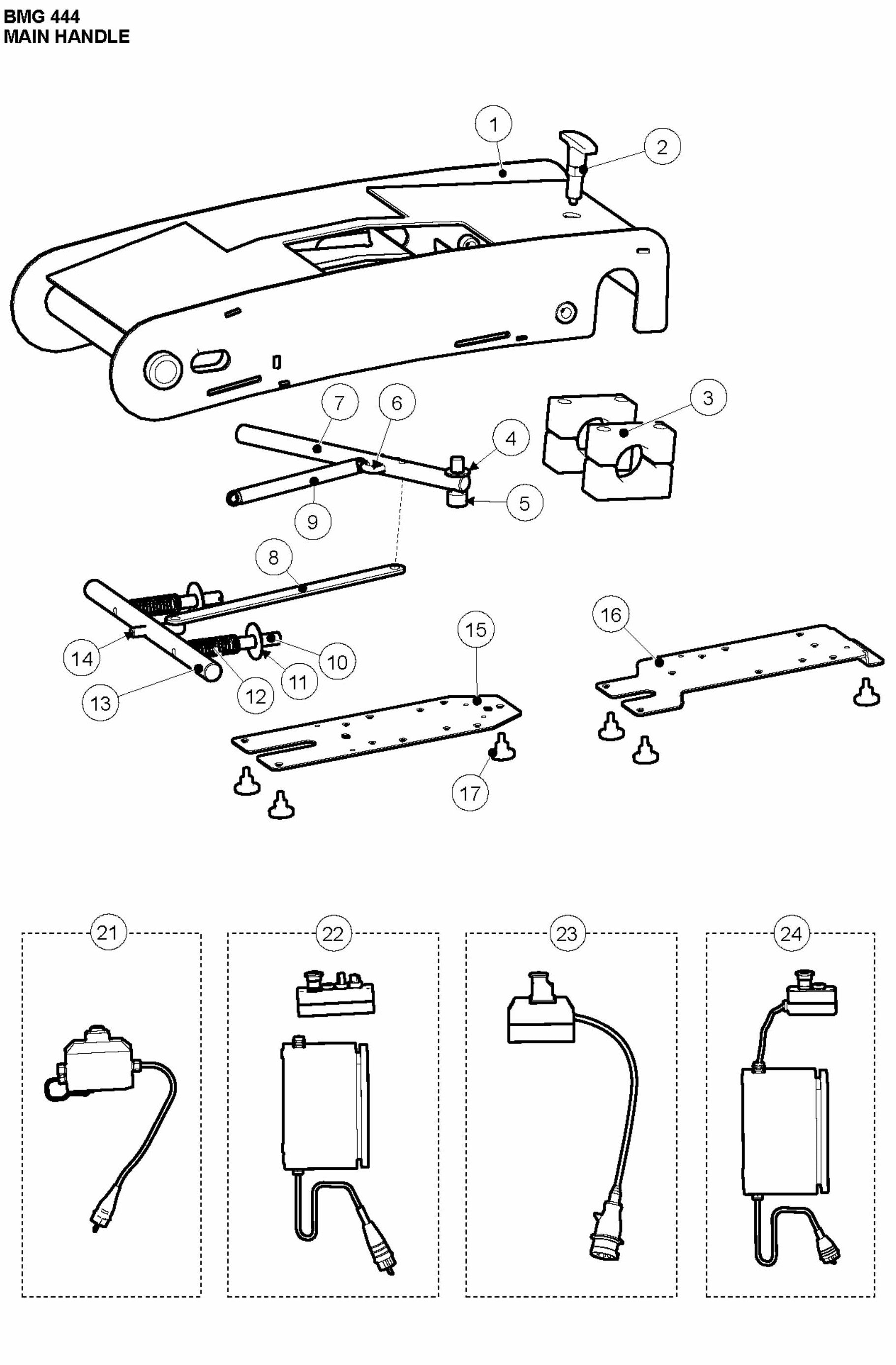 BMG 444 Main Handle Assembly Parts