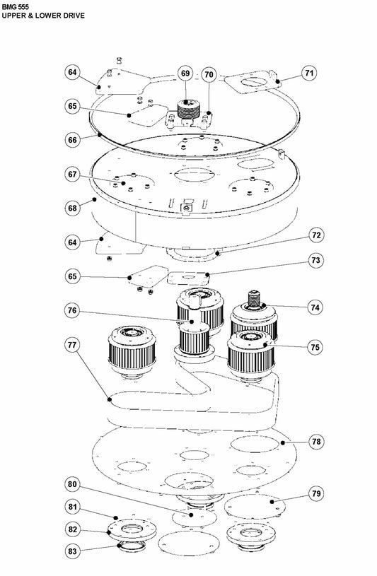 BMG 555 Upper And Lower Drive Assembly Parts