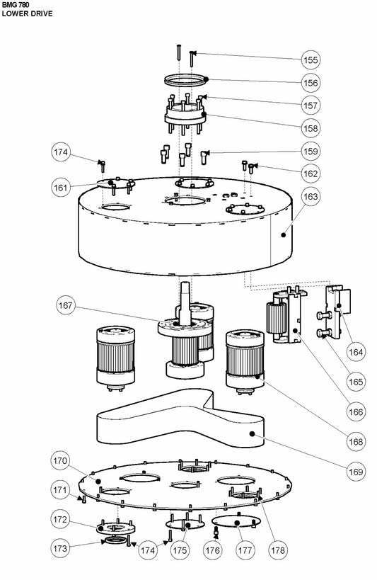 BMG 780 Lower Drive Assembly Parts