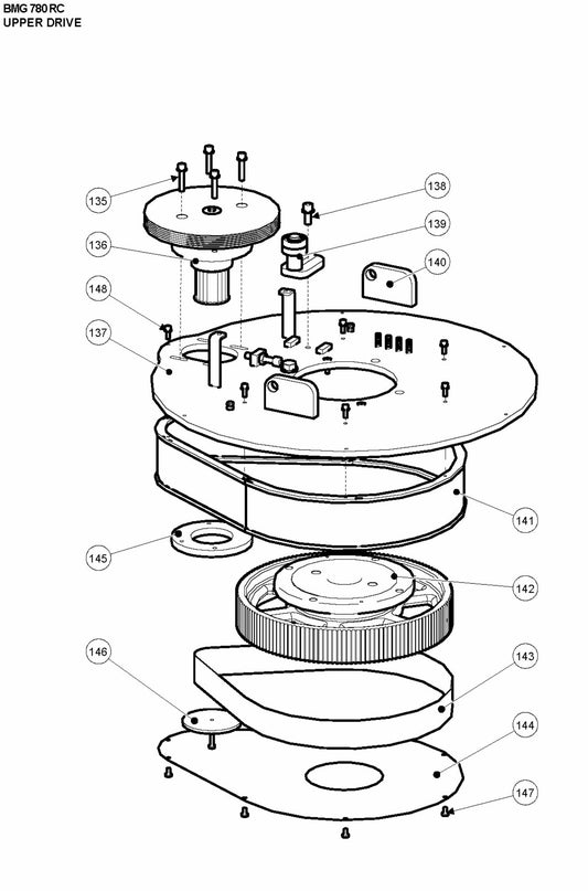 BMG 780 RC Upper Drive Assembly Parts