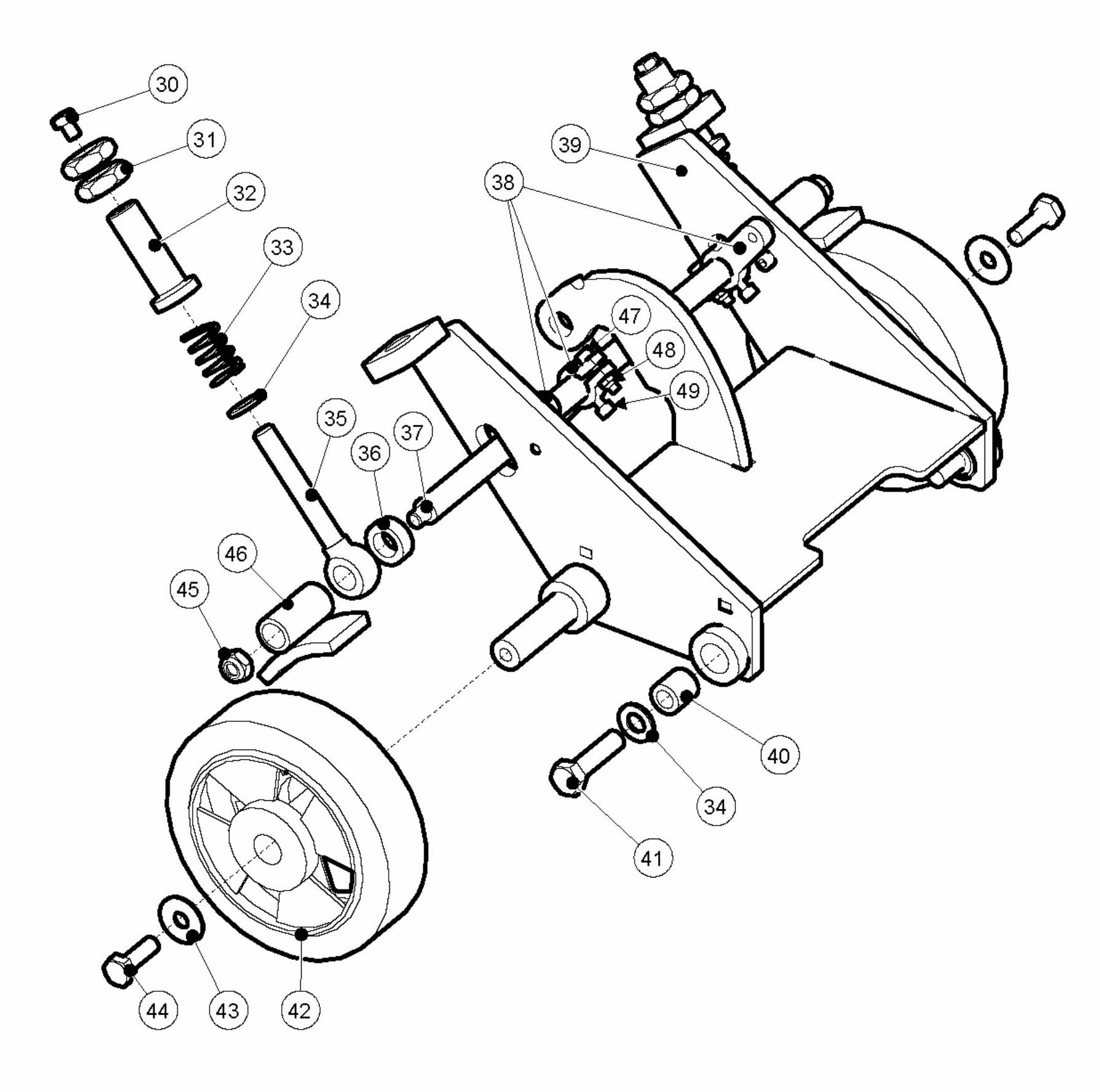 BMP265 Petrol Wheel Bracket Assembly Parts