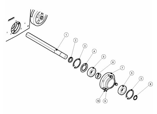 BMP 265 Left Bearing Unit, Complete Assembly Parts