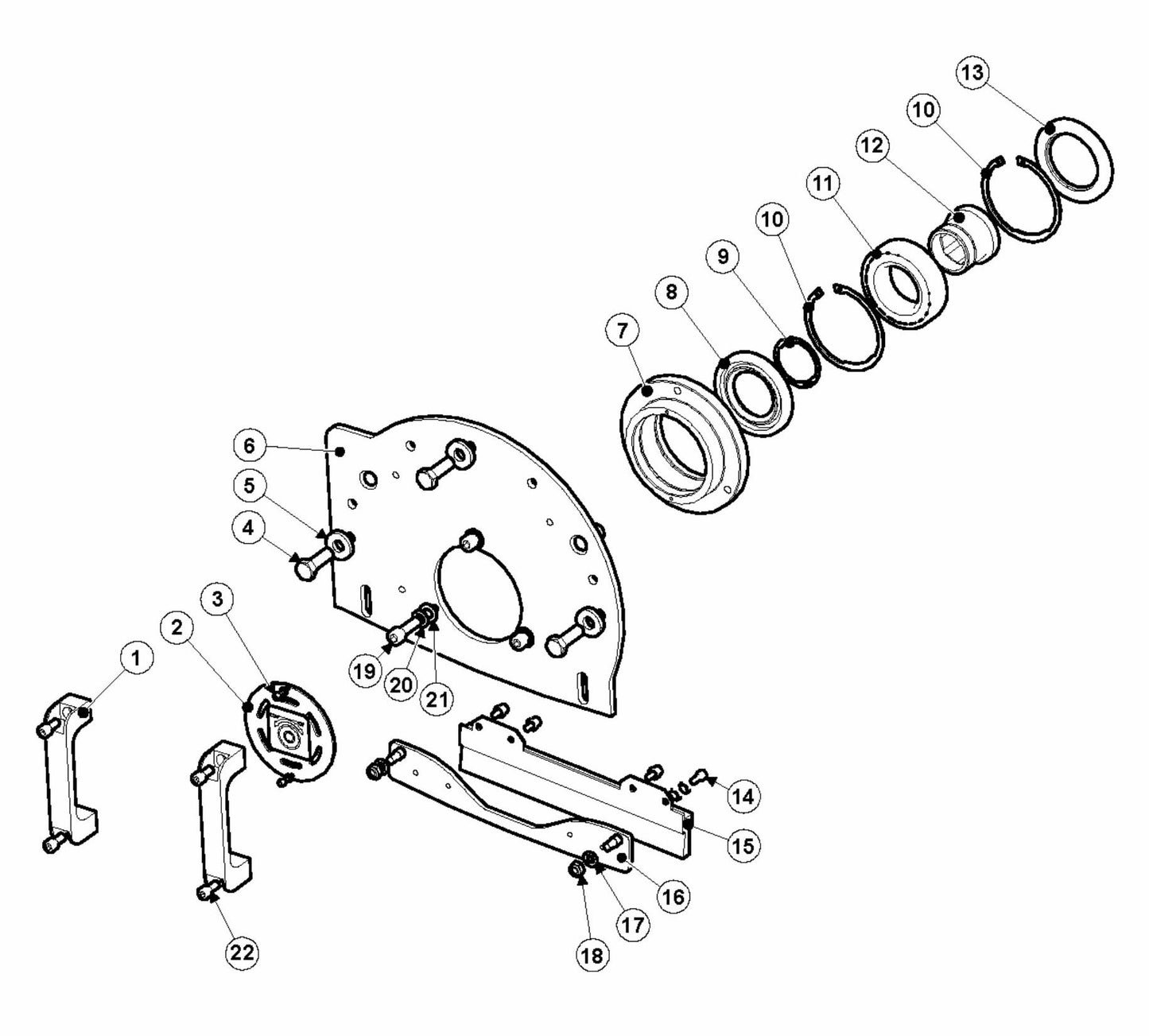 BMP 335 Side Plate and Bearing Unit Assembly Parts