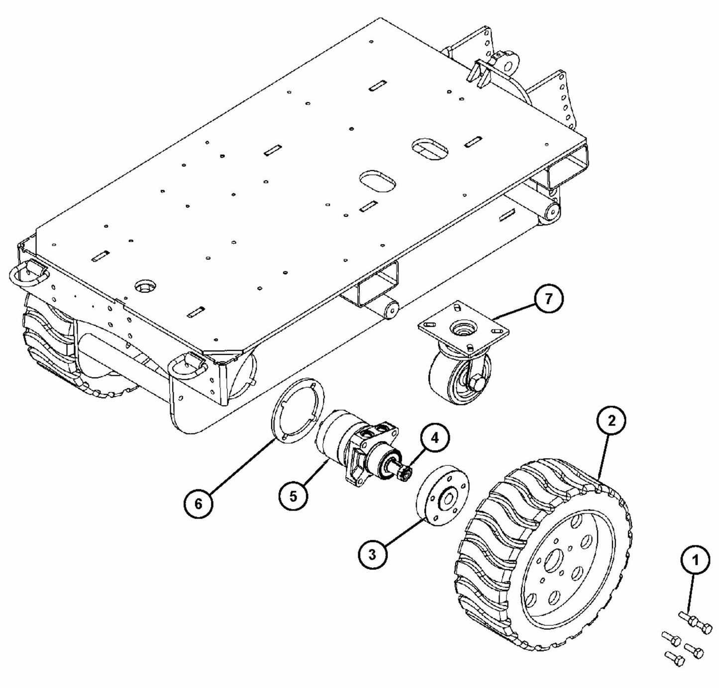 BMS 280P Wheel Kit Assembly Parts By Husqvarna