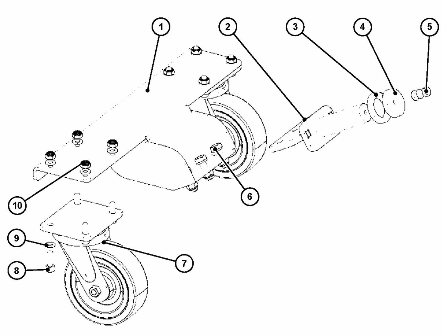 BMS 280P Wheels, Front Assembly Parts By Husqvarna